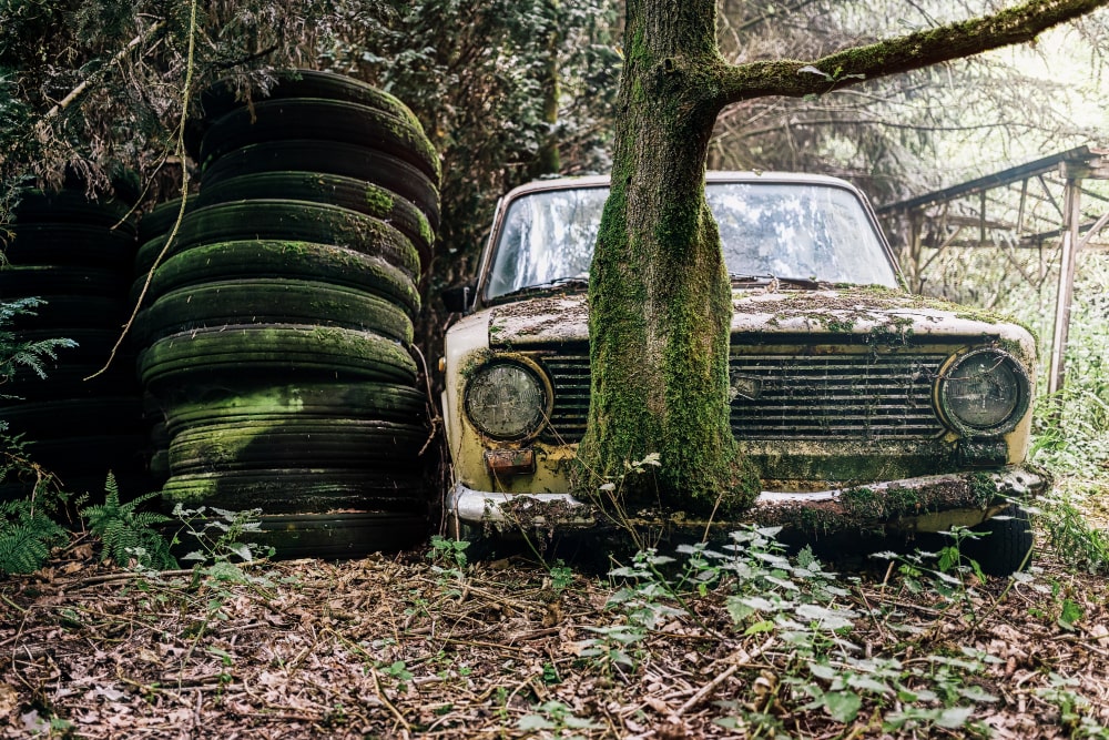 vehiculo abandonado camioneta